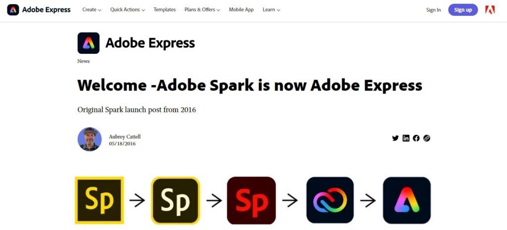 Adobe Spark (Express) תוכנות לעיצוב גרפי