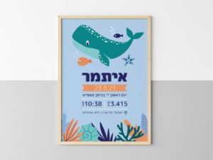 תעודת לידה מעוצבת - סדרת איתמר