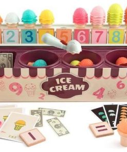 צעצועי עץ לילדים – ערכת גלידה מפלסטיק